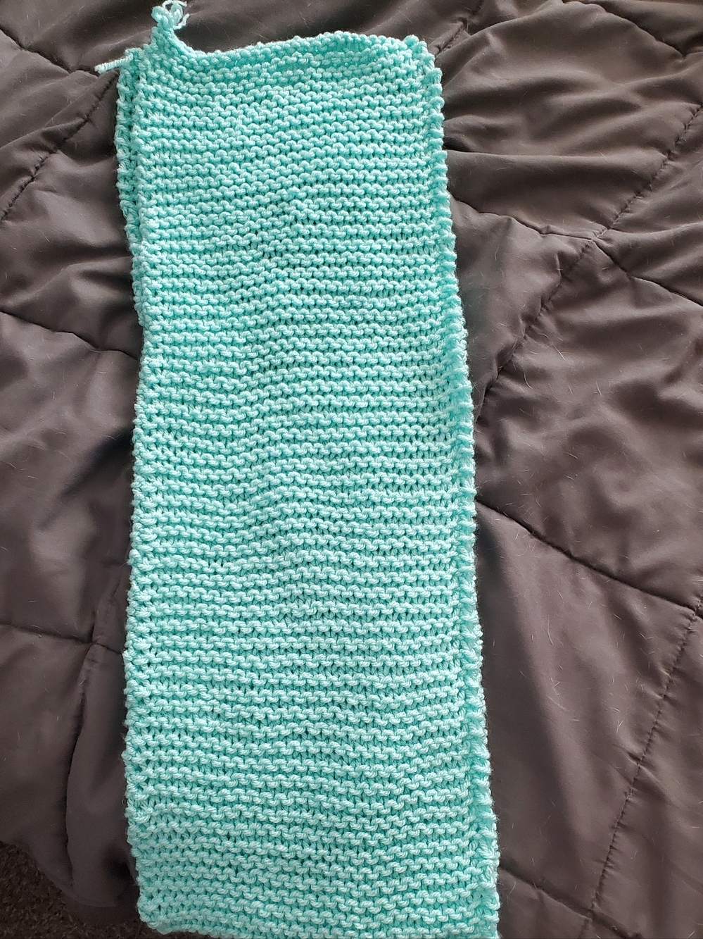 Hand-Knit Mint Green Scarf